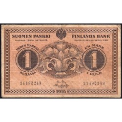 Finlande - Pick 19G_1 - 1 markan kullassa - 1916 (1918) - Etat : B+