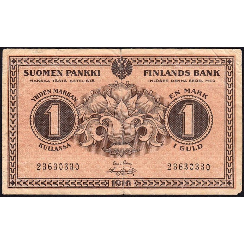 Finlande - Pick 19G_1 - 1 markan kullassa - 1916 (1918) - Etat : TB-