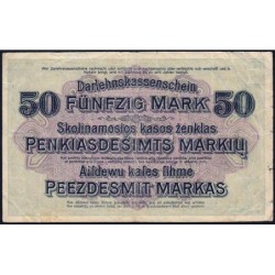 Allemagne - Emission de Kowno (Lituanie) - Pick R 132 - 50 mark - Série A - 04/04/1918 - Etat : TB