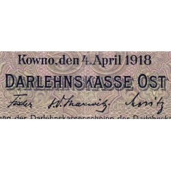 Allemagne - Emission de Kowno (Lituanie) - Pick R 132 - 50 mark - Série A - 04/04/1918 - Etat : TB