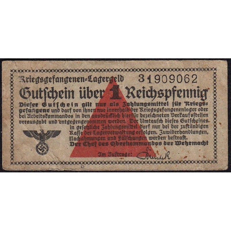 Allemagne - Camp de prisonniers WW2 - 1 reichspfennig - Série 3 - 1939/1940 - Etat : TB+