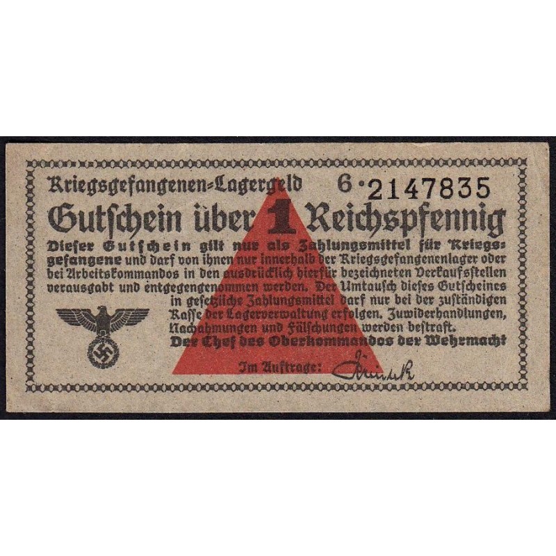 Allemagne - Camp de prisonniers WW2 - 1 reichspfennig - Série 6 - 1939/1940 - Etat : SUP