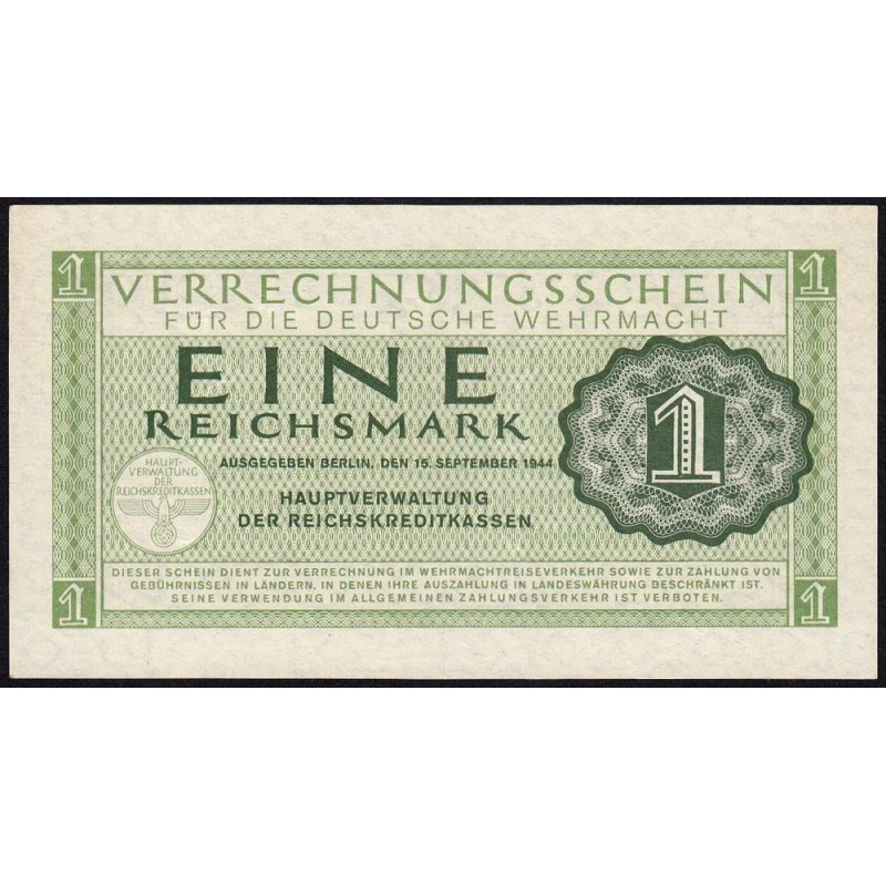 Allemagne - Forces armées - Pick M 38 - 1 reichsmark - 15/09/1944 - Etat : pr.NEUF