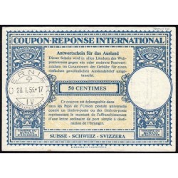 Suisse - Coupon-réponse international - 50 centimes - 28/01/1956 - Etat : TTB+