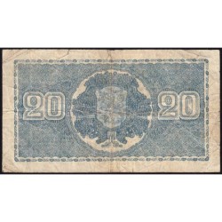 Finlande - Pick 78a_9 - 20 markkaa - Litt. A - Série C - 1945 (1946) - Etat : B-