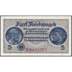 Allemagne - Territoires occupés - Pick R 138a - 5 reichsmark - Série B - 1939 - Etat : SPL