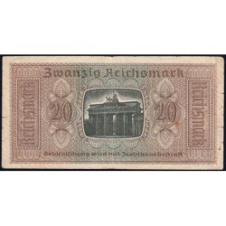 Allemagne - Territoires occupés - Pick R 139 - 20 reichsmark - Série K - 1939 - Etat : TB-