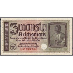 Allemagne - Territoires occupés - Pick R 139 - 20 reichsmark - Série L - 1939 - Etat : TTB+