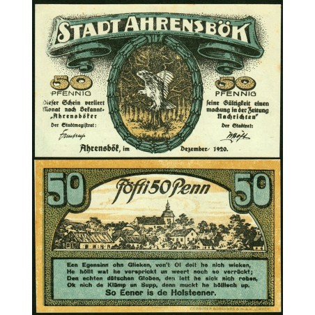 Allemagne - Notgeld - Ahrensbök - 50 pfennig - 12/1920 - Etat : SPL