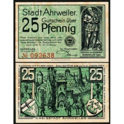 Allemagne - Notgeld - Ahrweiler - 25 pfennig - Réf. 3 - 15/08/1921 - Etat : TTB+