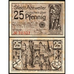 Allemagne - Notgeld - Ahrweiler - 25 pfennig - Réf. 1 - 15/08/1921 - Etat : SUP