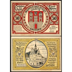 Allemagne - Notgeld - Colditz - 50 pfennig - Lettre D - 01/09/1921 - Etat : SPL