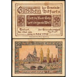 Allemagne - Notgeld - Ditfurt - 50 pfennig - 01/07/1921 - Etat : TB+