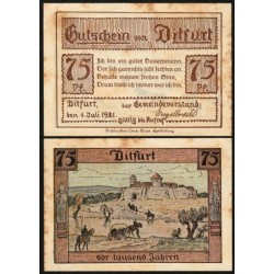 Allemagne - Notgeld - Ditfurt - 75 pfennig - 01/07/1921 - Etat : TB+