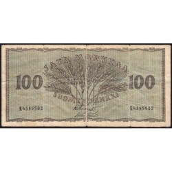 Finlande - Pick 91a_9 - 100 markkaa - Série K - 1955 - Etat : B