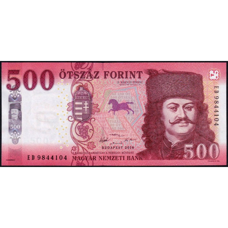 Hongrie - Pick 202a - 500 forint - Série ED - 2018 - Etat : NEUF