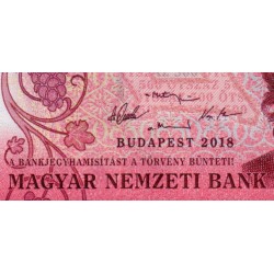 Hongrie - Pick 202a - 500 forint - Série ED - 2018 - Etat : NEUF