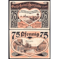 Allemagne - Notgeld - Herzlake - 75 pfennig - 01/10/1921 - Etat : SUP