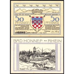 Allemagne - Notgeld - Honnef an Rhein - 50 pfennig - Type 3 - a- 01/10/1921 - Etat : SPL