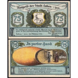 Pologne - Notgeld - Labes (Lobez) - 75 pfennig - 10/1921 - Etat : SPL