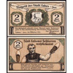 Pologne - Notgeld - Labes (Lobez) - 2 mark - 10/1921 - Etat : NEUF