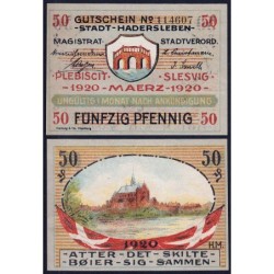 Danemark - Notgeld - Hadersleben (Haderslev) - 50 pfennig - 03/1920 - Etat : SPL