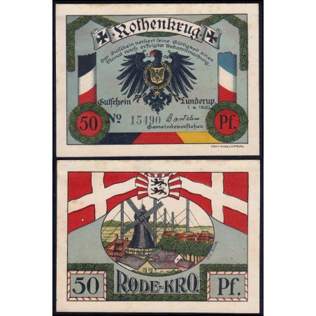 Danemark - Notgeld - Lunderup-Rothenkrug (Rodekro) - 50 pfennig - 01/04/1920 - Etat : SUP+