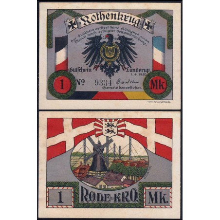 Danemark - Notgeld - Lunderup-Rothenkrug (Rodekro) - 1 mark - 01/04/1920 - Etat : SUP+