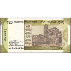 Inde - Pick 110a_1 - 20 rupees - Série 30A - Sans lettre - 2019 - Etat : NEUF