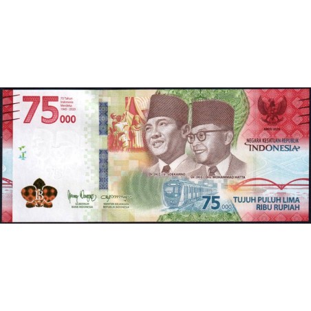 Indonésie - Pick 161 - 75'000 rupiah - Série CAP - 2020/2020 - Commémoratif - Etat : NEUF