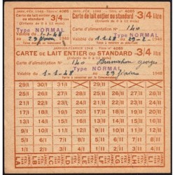 1948 - Titre 4085 normal - Lait - Janvier / Février - Poncin (01) - Etat : SUP