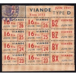 1947 - Titre 3773 - Viande - Type D - Juin - Agen (01) - Etat : SUP
