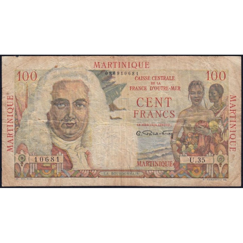 Martinique - Pick 31 - 100 francs - Série U.35 - 1946 - Etat : TB