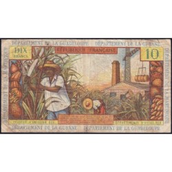 Antilles Françaises - Pick 8b - 10 francs - Série K.7 - 1966 - Etat : B