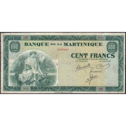 Martinique - Pick 19_3 - 100 francs - Série L 82 - 1943 - Etat : TB-