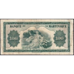 Martinique - Pick 19_3 - 100 francs - Série L 82 - 1943 - Etat : TB-