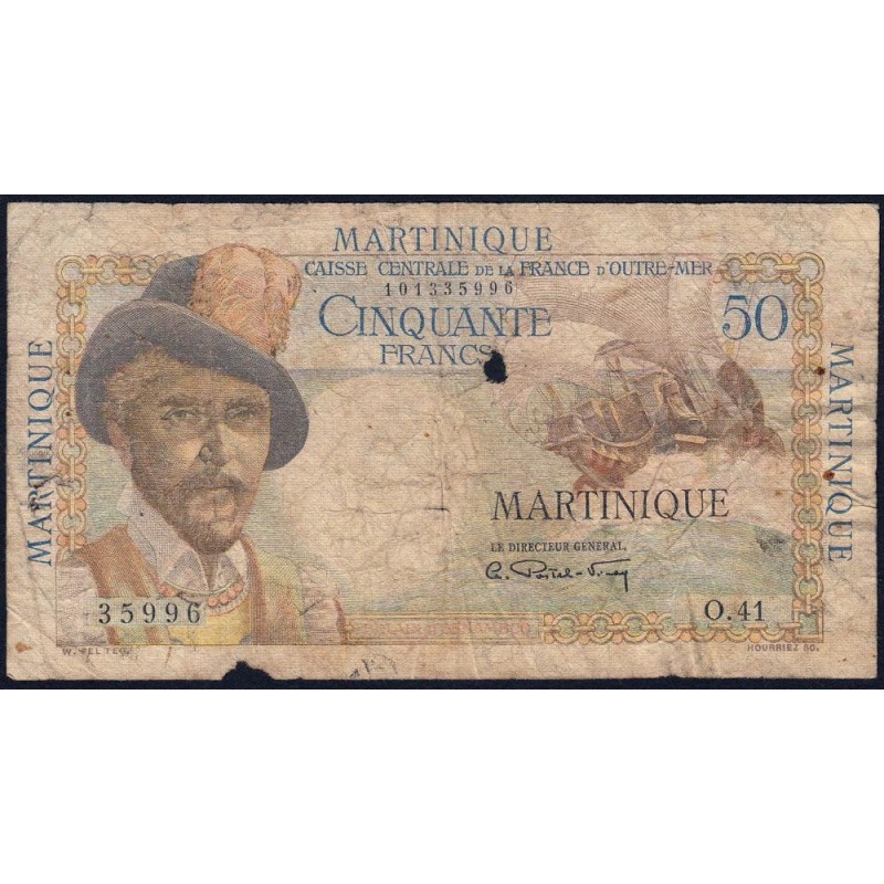 Martinique - Pick 30 - 50 francs - Série O.41 - 1946 - Etat : AB