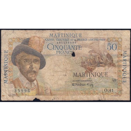 Martinique - Pick 30 - 50 francs - Série O.41 - 1946 - Etat : AB