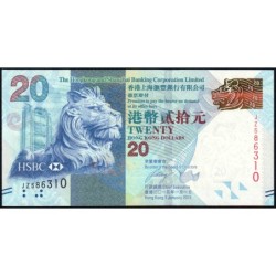 Hong Kong - HSBC Limited - Pick 212c - 20 dollars - Série JZ - 01/01/2013 - Etat : NEUF