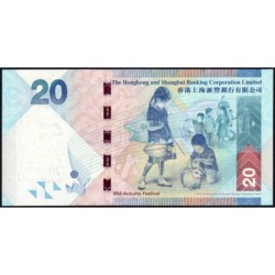 Hong Kong - HSBC Limited - Pick 212c - 20 dollars - Série JZ - 01/01/2013 - Etat : NEUF