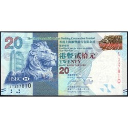 Hong Kong - HSBC Limited - Pick 212c - 20 dollars - Série LT - 01/01/2013 - Etat : NEUF
