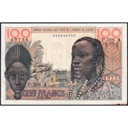 Côte d'Ivoire - Pick 101Ad - 100 francs - Série P.206 - 02/12/1964 - Etat : TTB+