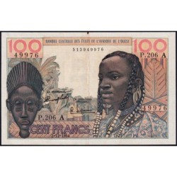 Côte d'Ivoire - Pick 101Ad - 100 francs - Série P.206 - 02/12/1964 - Etat : TTB