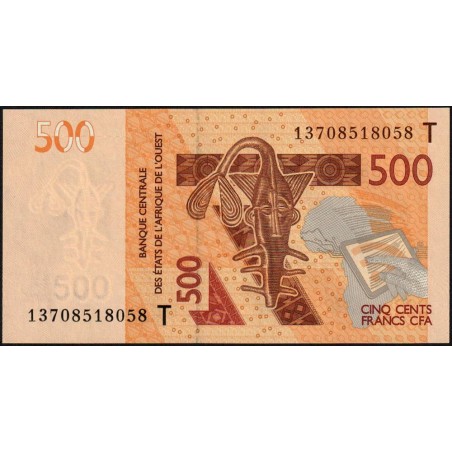 Togo - Pick 819Tb - 500 francs - 2013 - Etat : NEUF