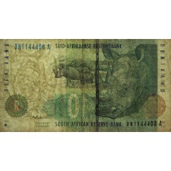 Afrique du Sud - Pick 123b - 10 rand - Série BN A - 1999 - Etat : TB-