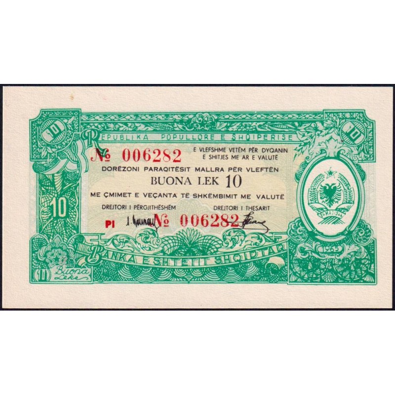 Albanie - Pick FX 26 - 10 lekë - Série PI - 1965 - Etat : pr.NEUF