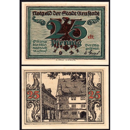 Allemagne - Notgeld - Arnstadt - 25 pfennig - Lettres dt - 1921 - Etat : SPL