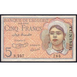 Tunisie - Pick 15 - 5 francs - Série R.257 - 08/02/1944 - Etat : TTB+