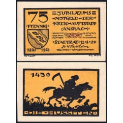 Allemagne - Notgeld - Ansbach - 75 pfennig - 12/08/1921 - Etat : NEUF