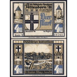 Allemagne - Notgeld - Attendorn - 4 mark - Série B - 1922 - Etat : NEUF